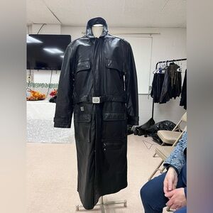 Harley-Davidson Black Leather Trench Coat